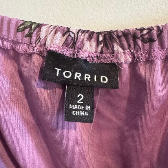 New Torrid Lavender Purple Floral Chiffon Midi Dress Adjustable Strap Plus Sz 2X - Picture 7 of 11
